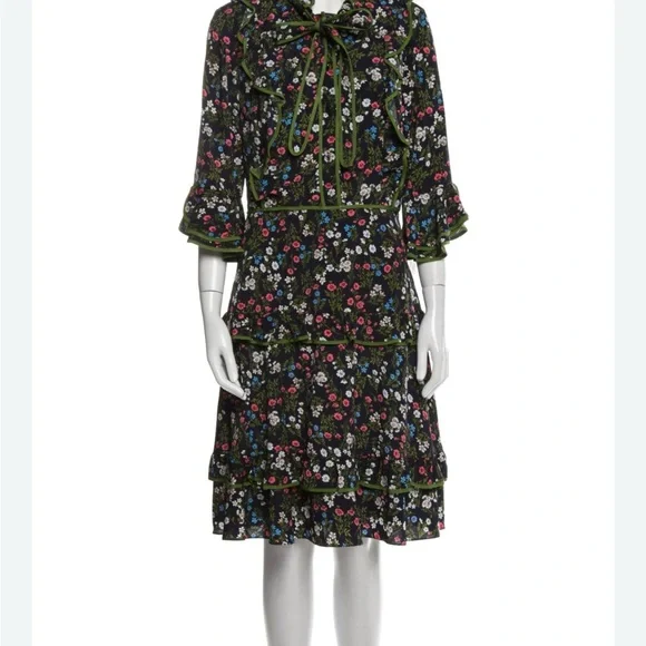 mikael aghal green dress Mikael Aghal Belted Cotton And Linen-blend Midi Dress